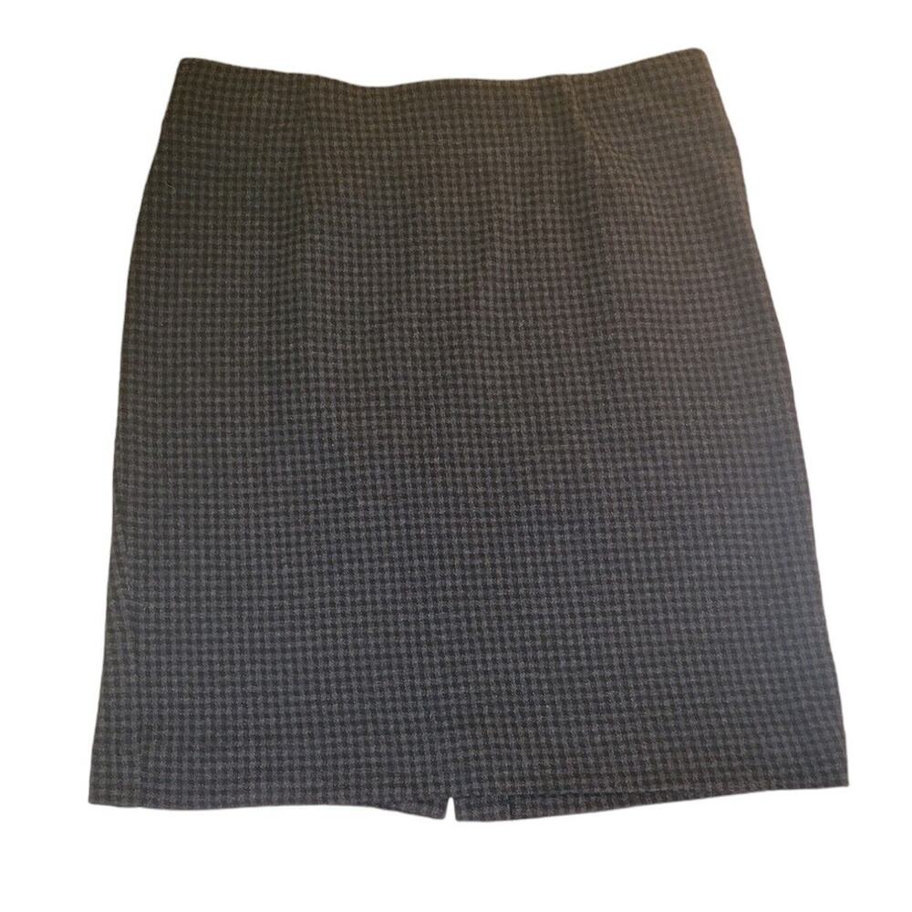 J Jill Ponte Pencil Skirt Petite M Houndstooth Career Workwear EUC